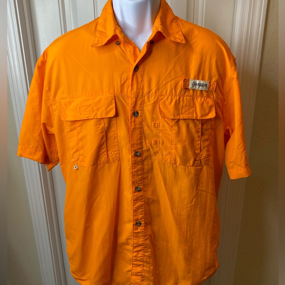 Magellan Fish Gear Shirt Laguna Madre Relaxed Fit Button-Down Short Sleeve Sz M